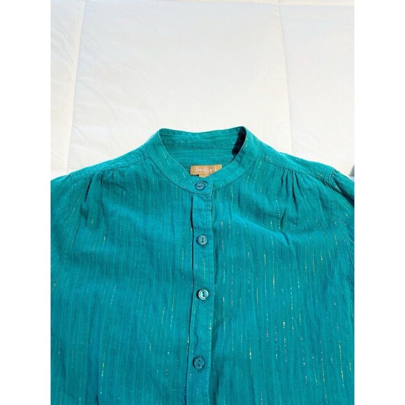 Twenty One Long Sleeve Button Shirt Juniors Size Small Color Turquoise - Picture 4 of 5